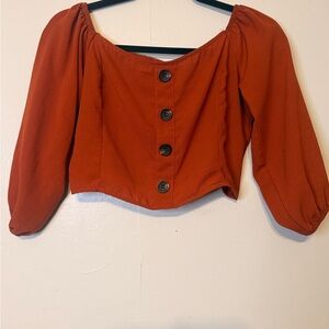 Elegant Off-Shoulder Buttoned Blouse